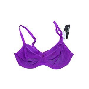 Felina Sheer Mesh Purple Ethereal Unlined Underwire Bra 32C